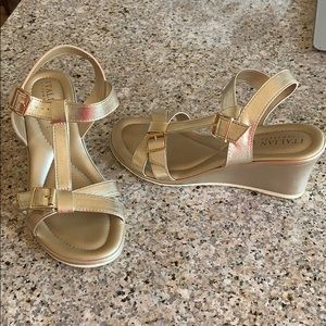 Italian Shoemakers Gold Wedges Size 8